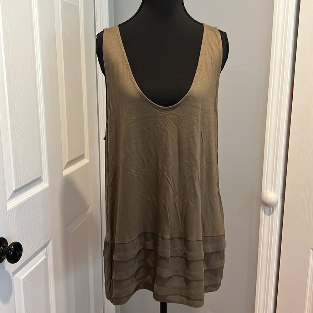 Army green Banana Republic asymmetrical tank top XL